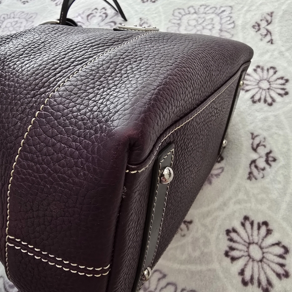 Dooney & Bourke Purple Plum Leather Shoulder Bag - Picture 9 of 12